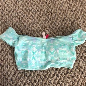 Victoria’s Secret - Cap-Sleeve Cropped Swimsuit Top - Multi-Colored